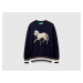 Benetton, Sweater With Horse Inlay