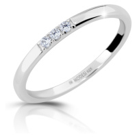 Modesi Něžný stříbrný prsten se zirkony M01014 58 mm