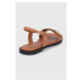 Kožené sandály Calvin Klein dámské, hnědá barva