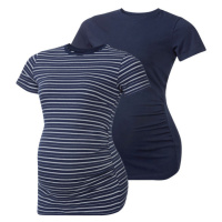 esmara® Dámské těhotenské triko, 2 kusy (pruhy / námořnická modrá)