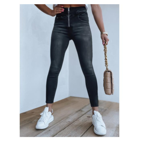 Černé dámské džíny s vysokým pasem DStreet