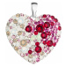 Evolution Group Stříbrný přívěsek s krystaly Swarovski mix barev srdce 34243.3 sweet love