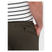 Ombre Clothing Pánské khaki klasické chinos kalhoty s jemnou texturou V2 PACP-0188