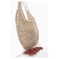 Marjin Women's Handmade Knitted Shoulder Bag Tayes Beige Straw