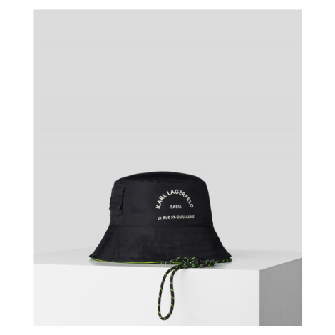 Klobouk karl lagerfeld rsg nylon rev bucket hat černá