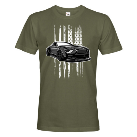 Pánské tričko s potiskem Ford Mustang -  tričko pro milovníky aut BezvaTriko