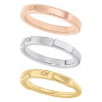 Calvin Klein Slušivý tricolor prsten 3 v 1 Soft Squares 35000458 56 mm