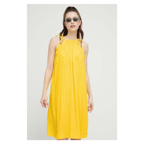 Plážové šaty Tommy Hilfiger žlutá barva