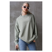 Madmext Mint Green Basic Oversized Womens Sweatshirt