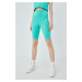 Kraťasy adidas Originals Adicolor HE9503 dámské, zelená barva, s aplikací, high waist, HE9503-HI