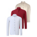 TRIPLE SET G721 DEWBERRY MEN'S SHIRT-WHITE-BURGUNDY-BEIGE