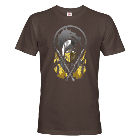 Pánské tričko s potiskem Scorpion Mortal Kombat - dárek pro fanoušky hry Mortal Kombat BezvaTriko