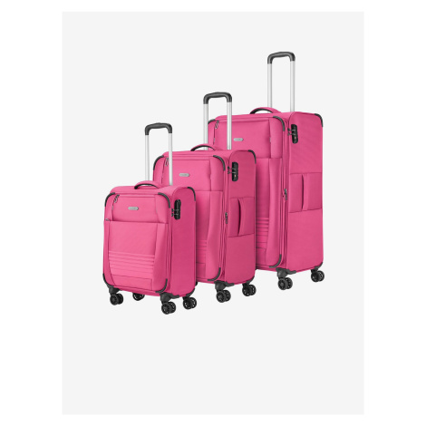 Sada tří dámských cestovních kufrů v růžové barvě Travelite Seaside