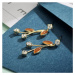 Éternelle Souprava náhrdelníku a náušnic s opály Francois SET2056-XGS001 Zlatá 41 cm + 5 cm (pro