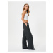 Koton Wide Leg Trousers Tied Waist Relaxed Cut Pocket Detailed