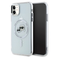 Karl Lagerfeld IML K&CH Heads Metal Frame MagSafe Zadní Kryt pro iPhone 11 Transparent