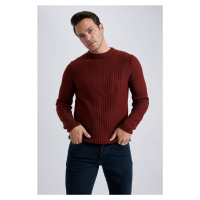 DEFACTO Standard Fit Crew Neck Waffle Sweater