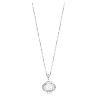 Lotus Silver Něžný stříbrný náhrdelník s čirými zirkony a syntetickou perlou LP3094-1/1