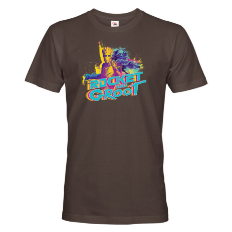 Pánské tričko s potiskem Groot a Rocket  - ideální dárek pro fanoušky Marvel BezvaTriko
