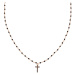 Amen Nadčasový bronzový náhrdelník s černými krystaly a křížkem Cross CLONCRRNNZ3