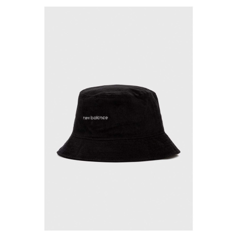 Manšestrový klobouok New Balance černá barva, bavlněný