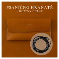 Wood Style Psaníčko Hranaté - Caramel Popruh: Kožený Černý