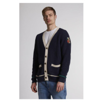 Svetr la martina man tricot cardigan organic co modrá