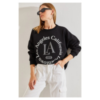 Bianco Lucci Women's La Printed Three-Thread Rack Sweatshirt