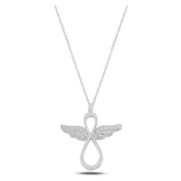 Klenoty Amber Stříbrný náhrdelník nekonečno s andělskými křídly