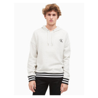 Calvin klein pánské mikina hoodie s kapucí smart iconic bílá xl