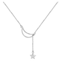 Stříbrný náhrdelník měsíc a hvězda SCN108 LOAMOER