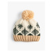 Koton Knitted Hat with Pompom and Pattern