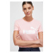 Bavlněné tričko Puma růžová barva