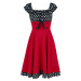 Belsira Schulterfreies Swing-Kleid Šaty cerná/cervená/bílá