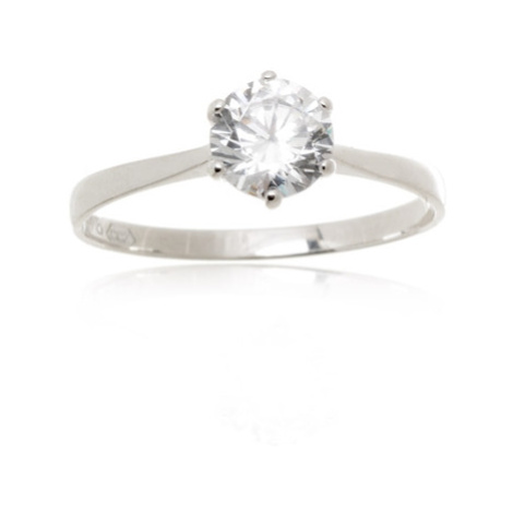 Dámský prsten z bílého zlata se zirkonem PR0620F + DÁREK ZDARMA