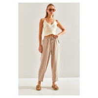 Bianco Lucci Women's Elastic Waist Trousers