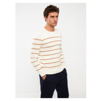 LC Waikiki Crew Neck Long Sleeve Striped Men's Knitwear Sweater