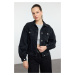 Trendyol Black Stitch Detail Oversize Denim Jacket