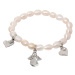 JwL Luxury Pearls Jemný náramek z pravých perel s přívěsky JL0419