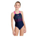Dívčí plavky arena girls swimsuit v back graphic navy/freak rose