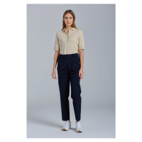 KALHOTY GANT D1. COTTON HW PLEATED CHINOS modrá