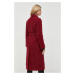 Vlněný kabát Red Valentino červená barva, přechodný, dvouřadový