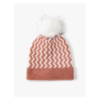 Koton Knit Beanie Color Block Plush Pompom Detail