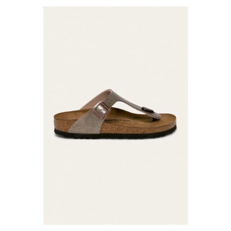 Žabky Birkenstock Gizeh dámské, hnědá barva, na plochém podpatku, 1016145