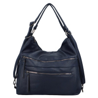 Praktický dámský koženkový kabelko-batoh Alexia, modrá