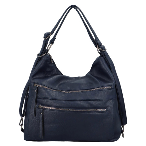 Praktický dámský koženkový kabelko-batoh Alexia, modrá INT COMPANY