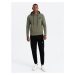 Men's kangaroo hoodie with logo - olive V4 OM-SSNZ-0162