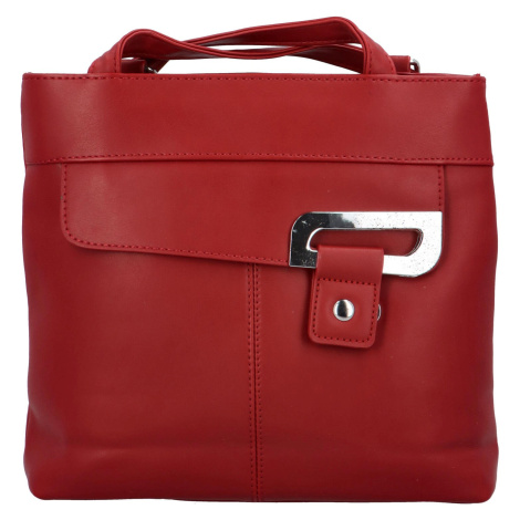 Trendy dámský koženkový kabelko-batůžek Eleana, červená BELLA BELLY