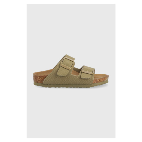 Dětské pantofle Birkenstock Arizona zelená barva