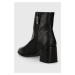 Nízké kozačky Calvin Klein ALMOND ANKLE BOOT 55 - EPI MN MX dámské, černá barva, na podpatku, HW